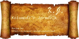 Kolompár Jermák névjegykártya